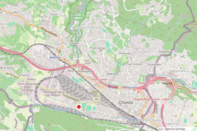 Karte mit der Lage von Carnevale Nebiopoli Chiasso