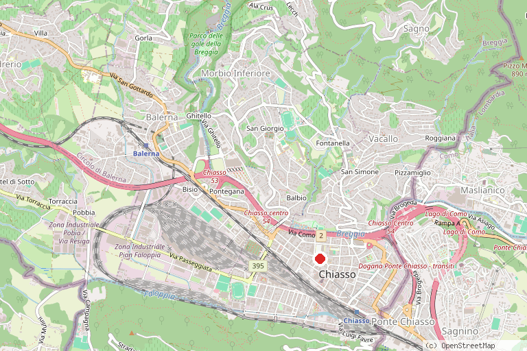 Karte mit der Lage von m.a.x. museo Chiasso