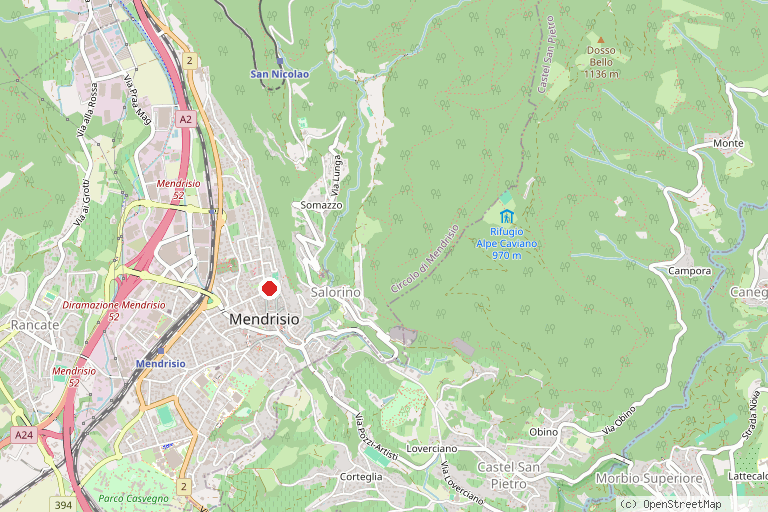 Karte mit der Lage von Kunstmuseum Mendrisio