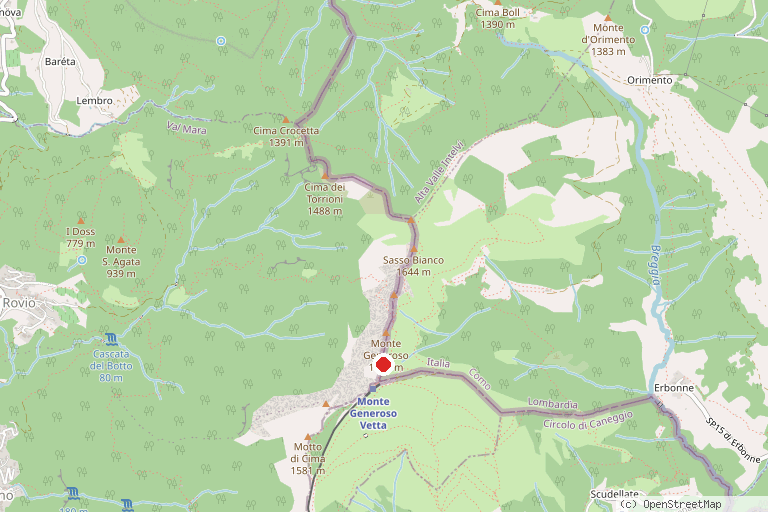 Karte mit der Lage von Monte Generoso
