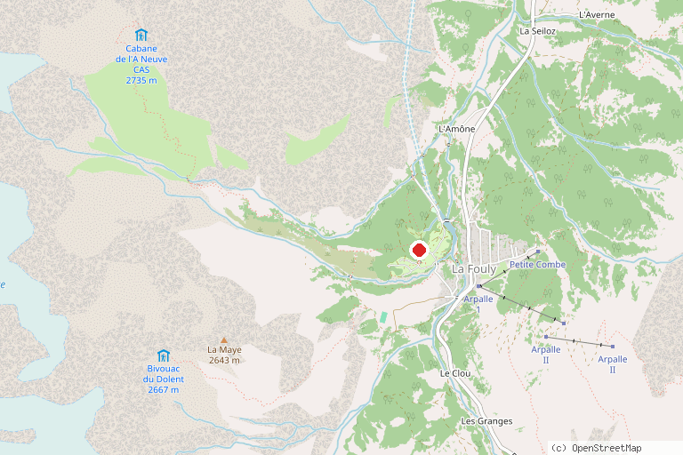 Karte mit der Lage von Camping des Glaciers