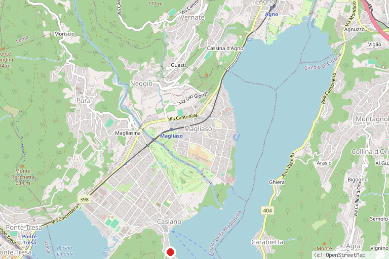 Karte mit der Lage von Museo della Pesca