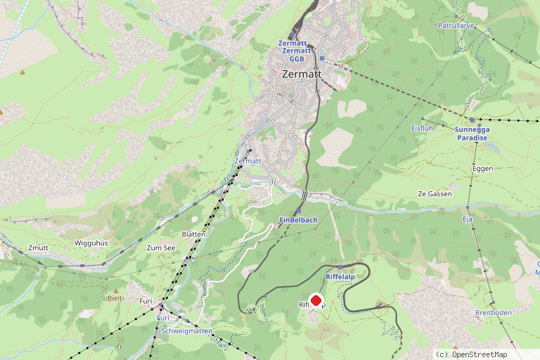 Karte mit der Lage von Riffelalptram