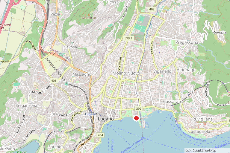 Karte mit der Lage von LongLake Festival Lugano