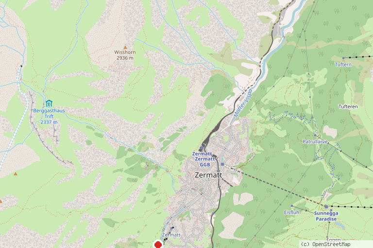 Karte mit der Lage von Forest Fun Park Zermatt