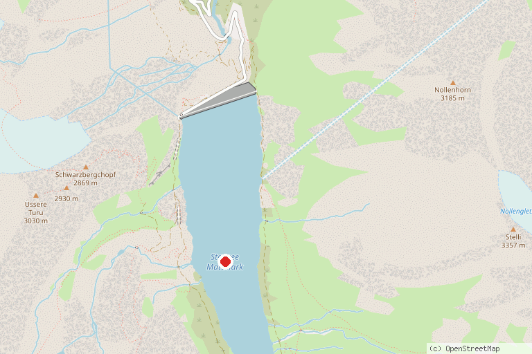 Karte mit der Lage von Stausee Mattmark