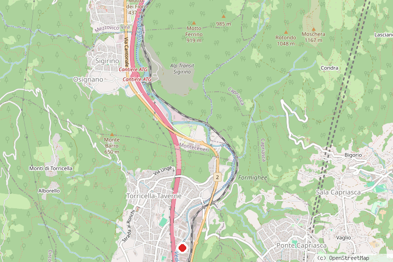 Karte mit der Lage von Evolution Centro di Arrampicata Taverne