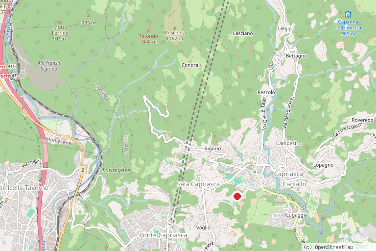 Karte mit der Lage von Centro Balneare Capriasca e Val Colla