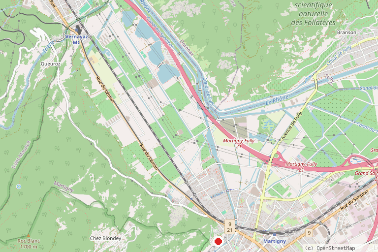 Karte mit der Lage von Burgruine La Bâtiaz