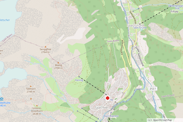 Karte mit der Lage von Murmelweg Saas-Fee