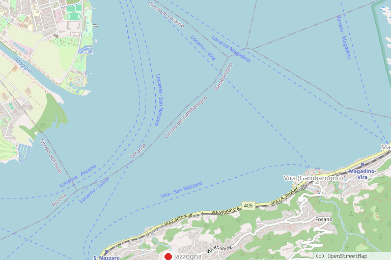 Karte mit der Lage von Parco Botanico del Gambarogno