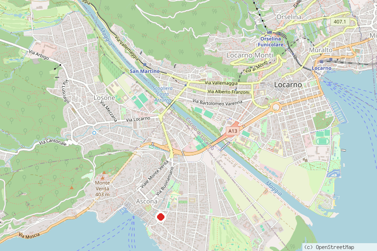 Karte mit der Lage von Minigolf Ascona