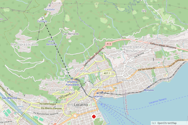 Karte mit der Lage von Lido Locarno