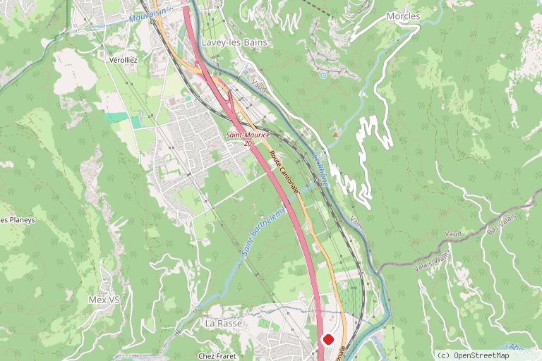 Karte mit der Lage von Labyrinthe Aventure Evionnaz
