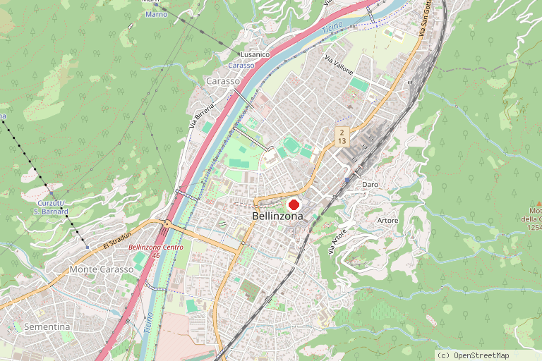 Karte mit der Lage von Castelgrande