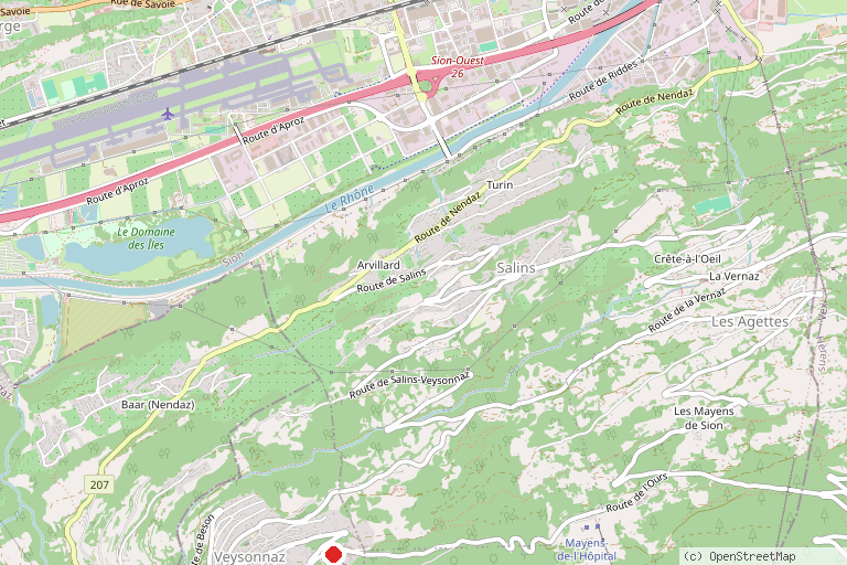 Karte mit der Lage von Grand Bisse de Vex