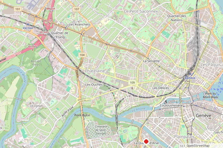 Karte mit der Lage von Yatouland Genève
