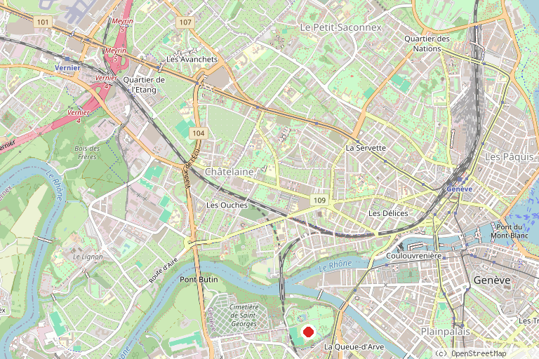 Karte mit der Lage von Place de jeux du Bois de la Bâtie
