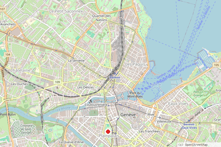 Karte mit der Lage von Marché de Plainpalais