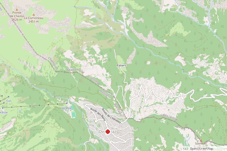 Karte mit der Lage von Thermalp Ovronnaz