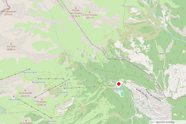 Karte mit der Lage von Skigebiet Ovronnaz