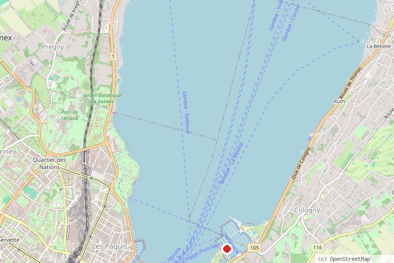 Karte mit der Lage von Allianz Cinema Genève