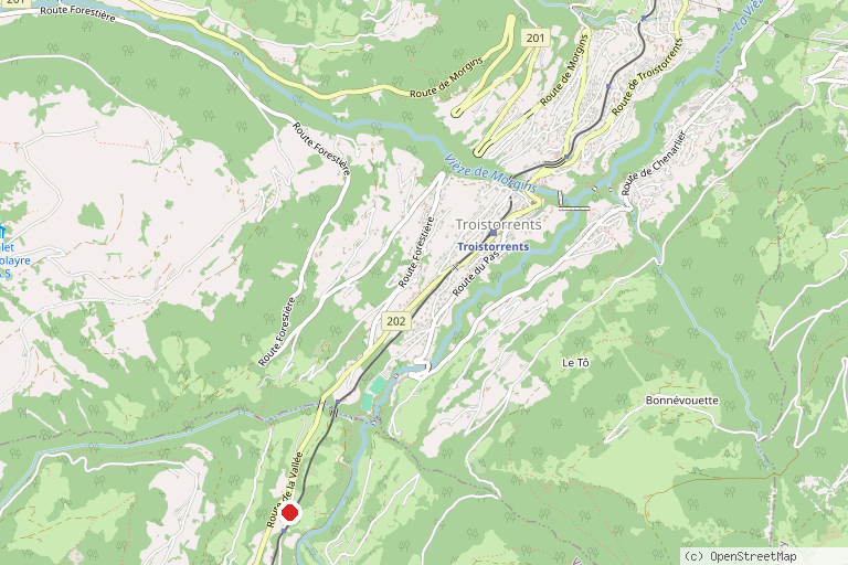 Karte mit der Lage von Bains de Val-d'Illiez