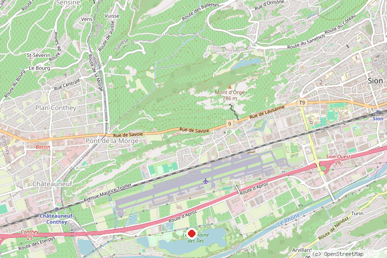 Karte mit der Lage von Parc Aventure Sion