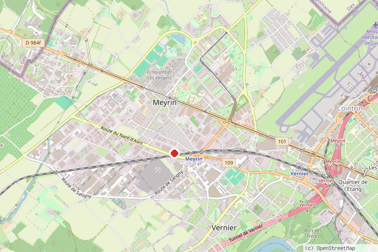 Karte mit der Lage von TOTEM Escalade Meyrin
