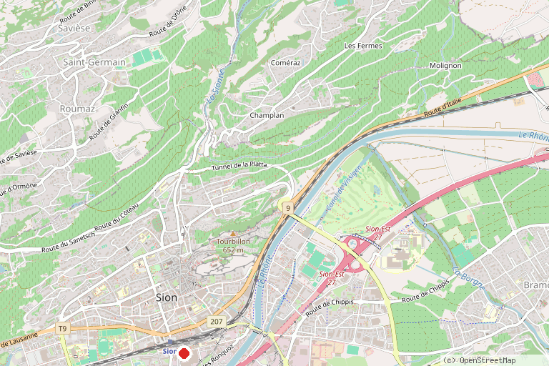 Karte mit der Lage von Kids Fun Park Sion