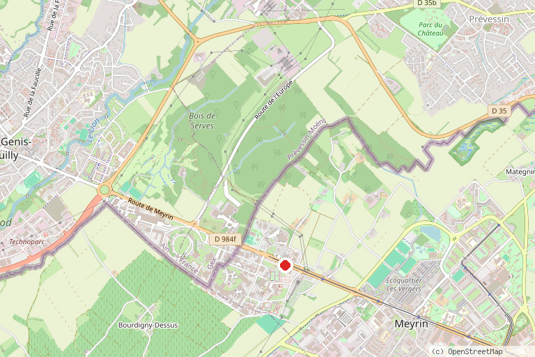 Karte mit der Lage von CERN Science Gateway