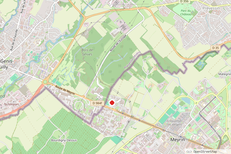 Karte mit der Lage von Minigolf Maisonnex Meyrin