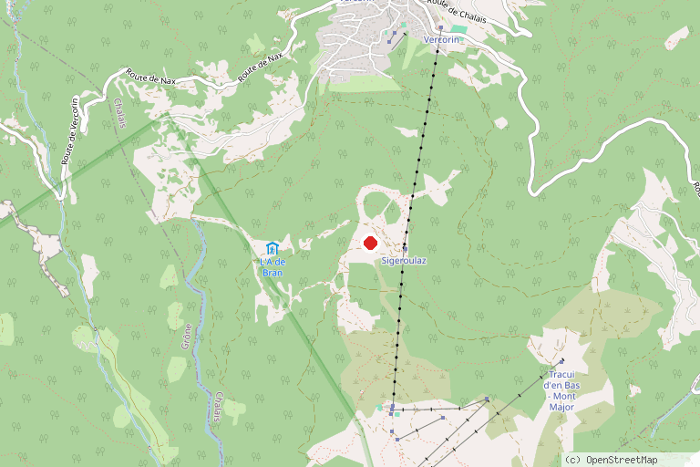 Karte mit der Lage von Forêt Aventures Vercorin