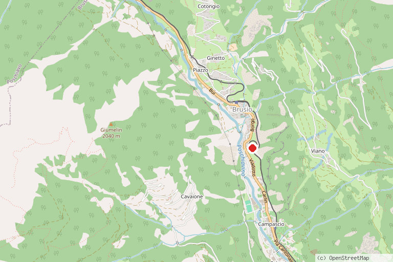 Karte mit der Lage von Kreisviadukt von Brusio