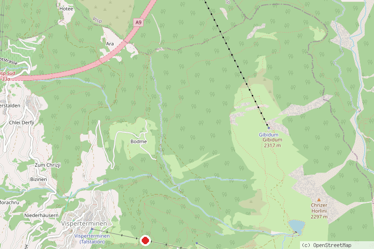 Karte mit der Lage von Skigebiet Visperterminen – Giw