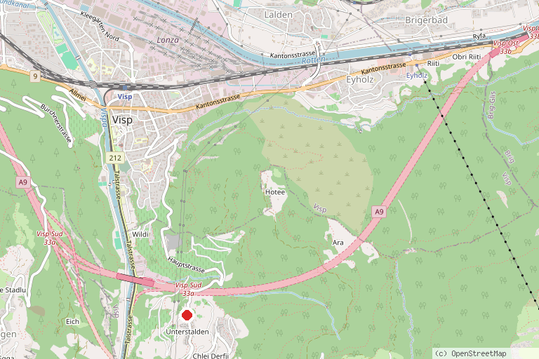 Karte mit der Lage von St. Jodern Kellerei Visperterminen