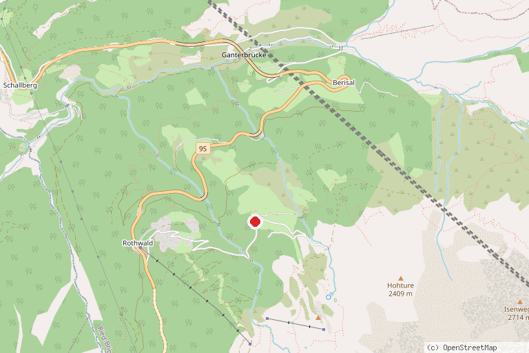 Karte mit der Lage von Skigebiet Rothwald – Wasenalp am Simplon