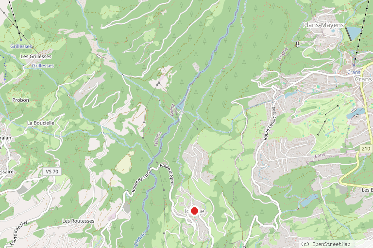 Karte mit der Lage von Grand Bisse de Lens
