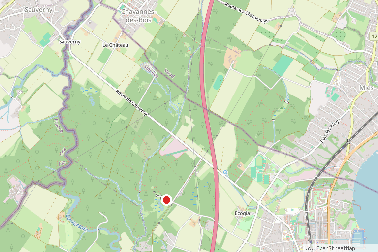 Karte mit der Lage von Parcours Vita Versoix