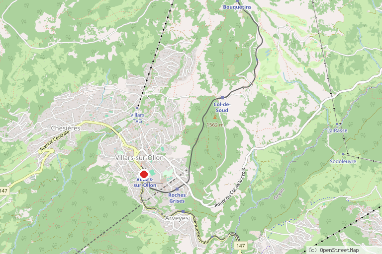 Karte mit der Lage von Skigebiet Villars-Gryon-Les Diablerets