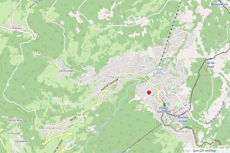 Karte mit der Lage von Les Bains de Villars
