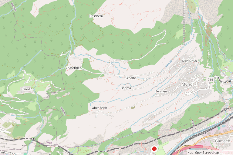 Karte mit der Lage von Thermalbad Brigerbad