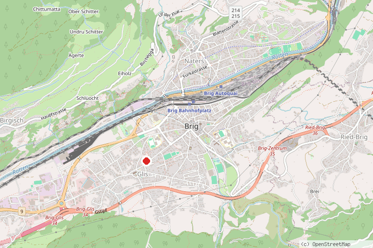 Karte mit der Lage von Schaukäserei Rhone