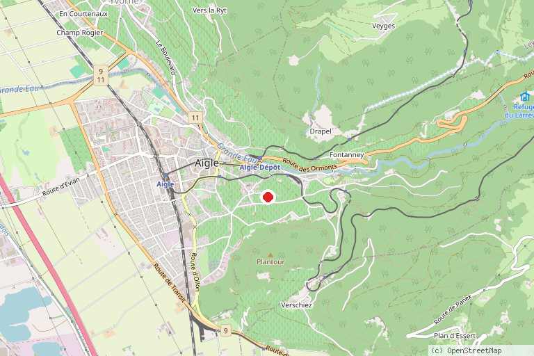 Karte mit der Lage von Château d’Aigle