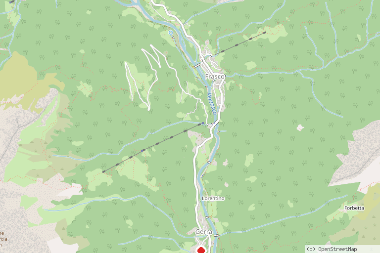 Karte mit der Lage von Sentiero delle leggende Verzasca