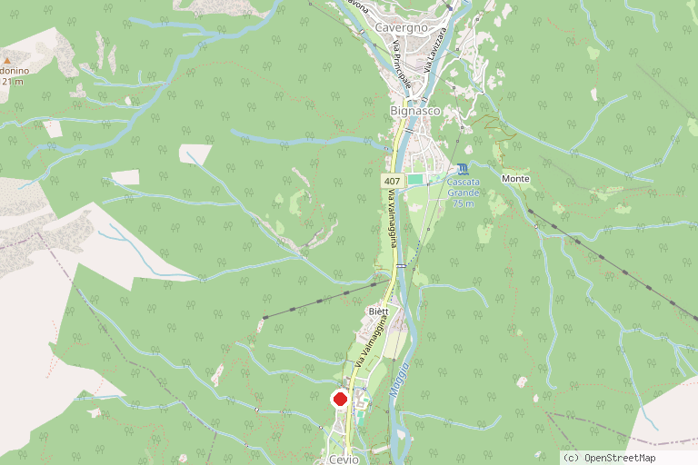 Karte mit der Lage von Museo di Valmaggia