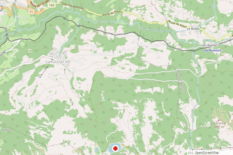 Karte mit der Lage von Lac des Chavonnes