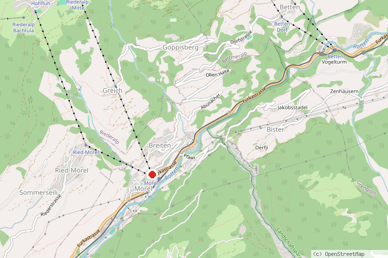 Karte mit der Lage von Riederalp