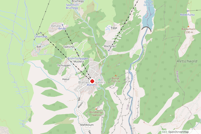 Karte mit der Lage von Skigebiet Belalp