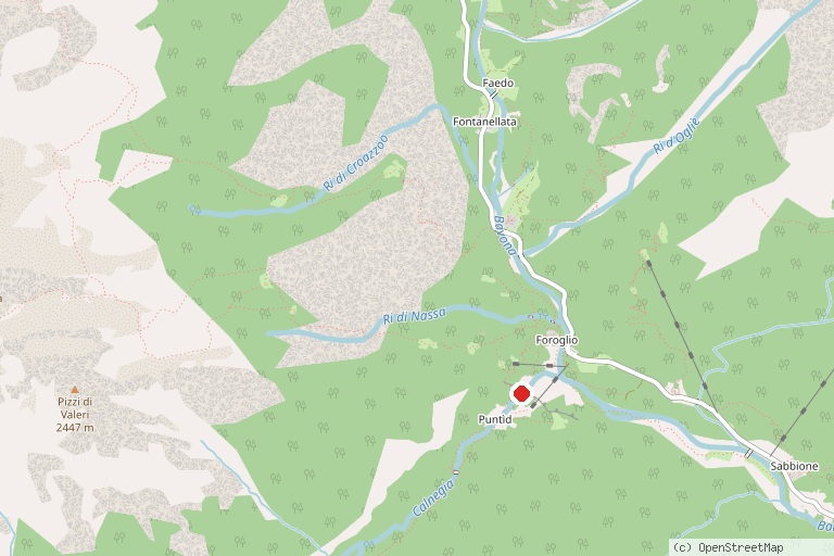Karte mit der Lage von Cascata di Foroglio